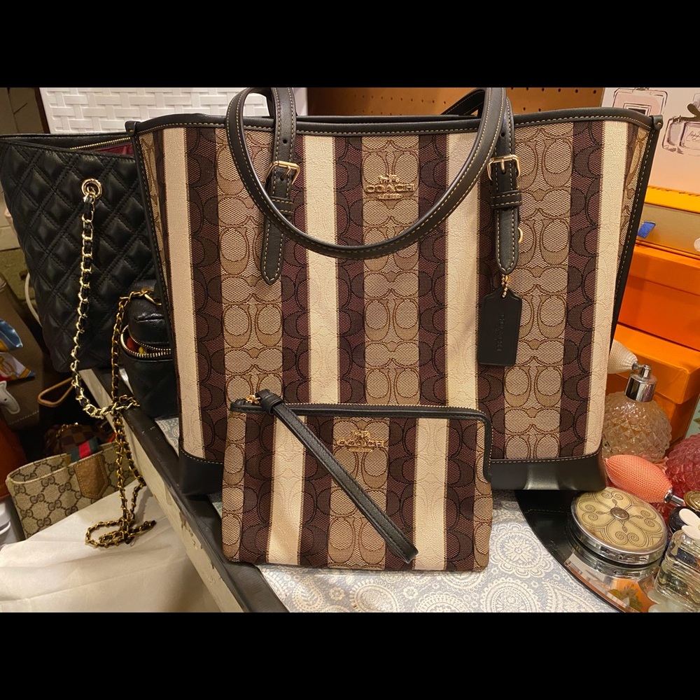 Coach Mollie Tote and Wristlet